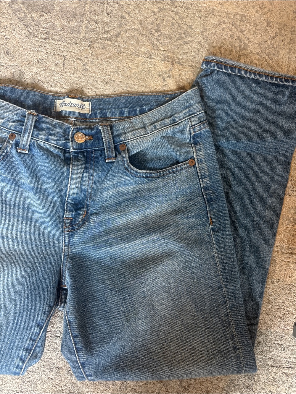 Madewell Medium Blue Straight-Leg Jeans “BOY JEAN” size 27